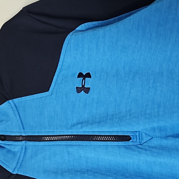 Under Armour Men's Coldgear Expanse Fitted Long Sleeve Sweater Blue L 1/4 Zip - Picture 4 of 9